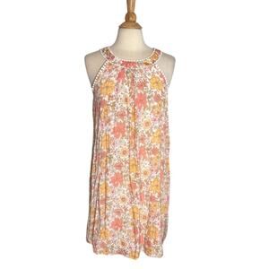 Naïf Anthropologie Ditsy Floral Halter Neck 70s Vibes Mini Flowy Dress PP30